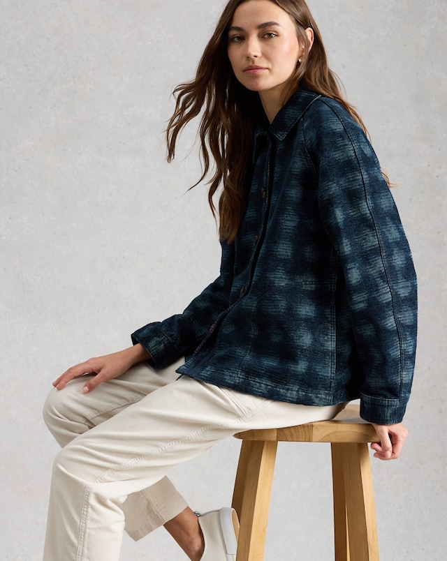 White Stuff Eden Denim Jacquard Jacket