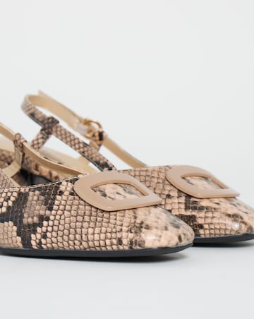 Luella Heeled Slingbacks With Buckle Trim - Wide Fit (E)