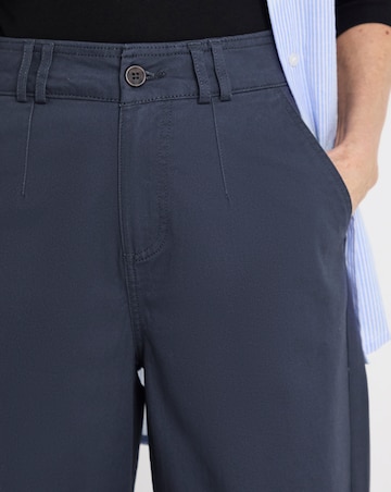 Navy Stretch Wide Leg Chino Trouser