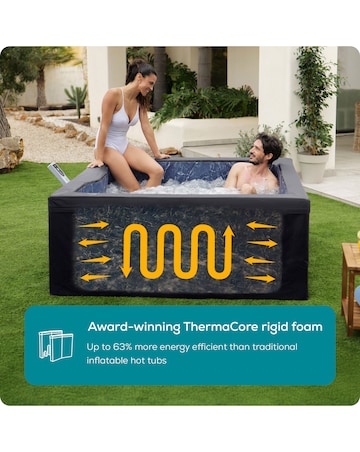 Lay-Z-Spa Stockholm AirJet 6 Black Square Thermacore