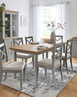 Julipa Ashford Extending Dining Table with 6 Ashford Chairs