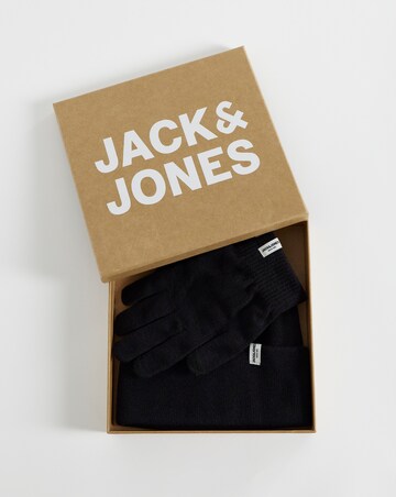 Jack & Jones Cooper Beanie & Glove Set With Gift Box - Black