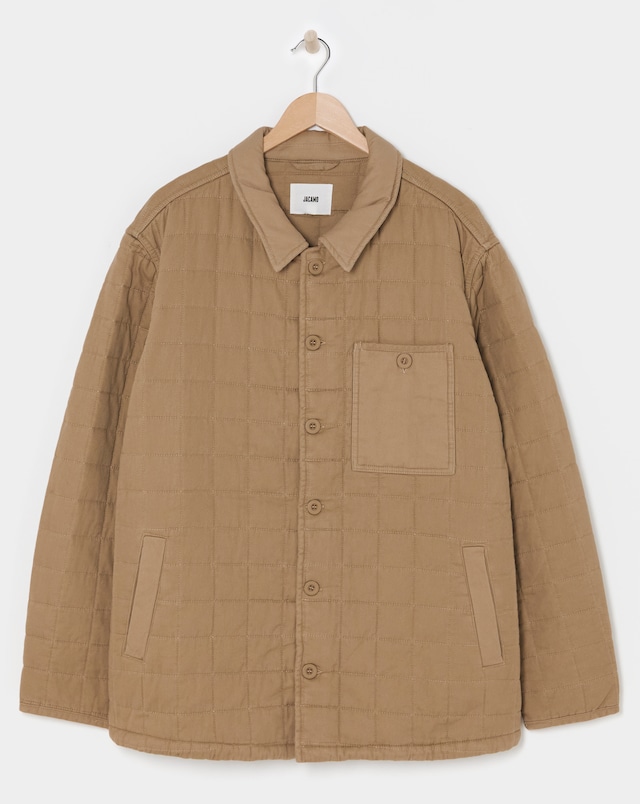 Tan Cotton Quilted Shacket