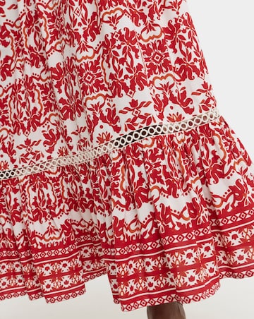 Border Print Maxi Skirt