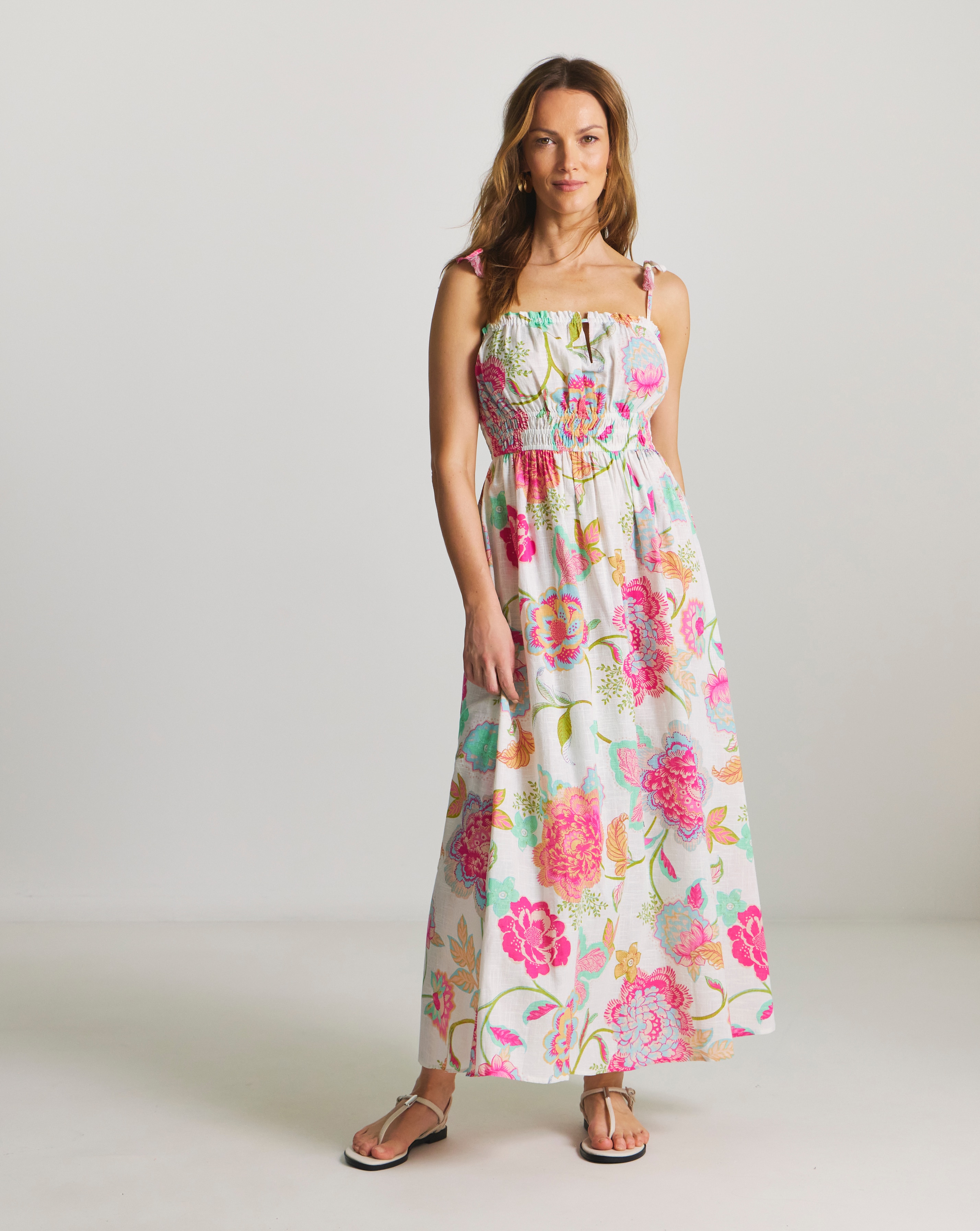 Figleaves Cotton Maxi Beach Dress Floral Print