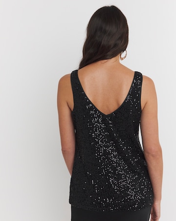 Black Sequin Vest