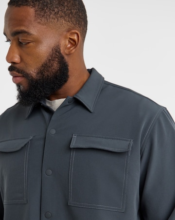 Jack & Jones Point Commute Travel Shirt - Grey