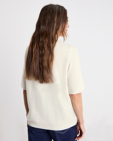 Ivory Short Sleeve Crew Neck Jumper