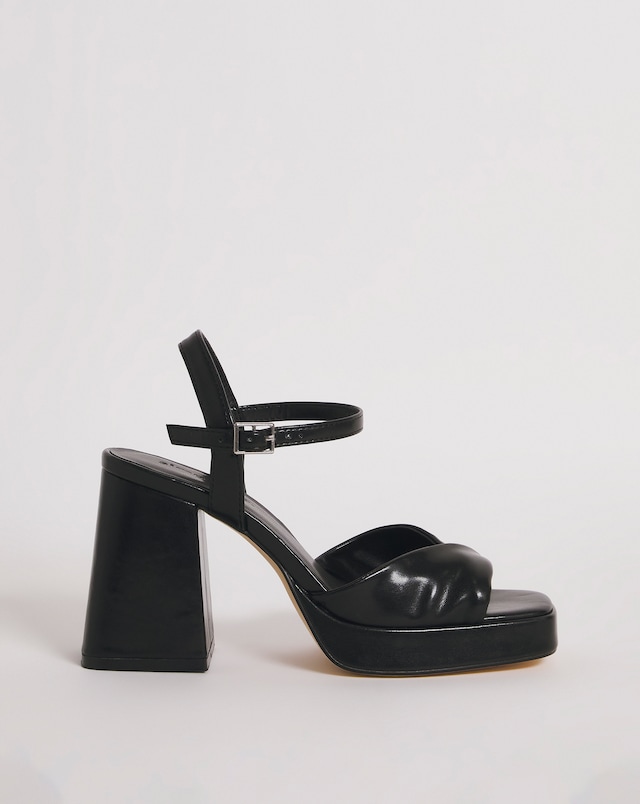 Tara Twist Front Platform Heeled Sandals - Wide Fit (E)