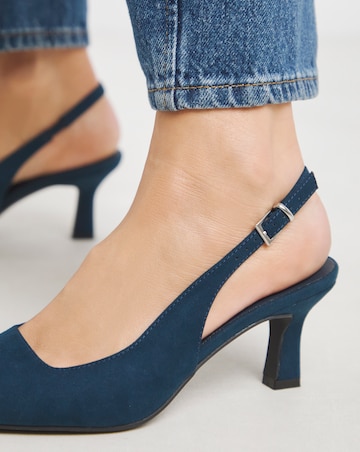 Verona Pointed Toe Slingback Heels - Extra Wide Fit (EEE)