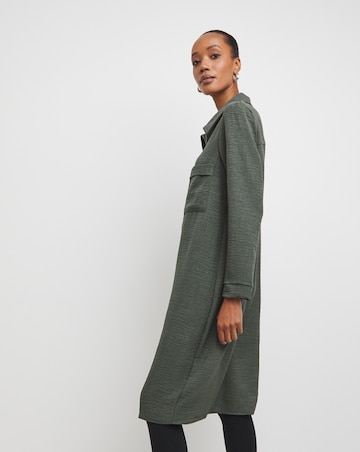 Long Sleeve Zip Collared Dress