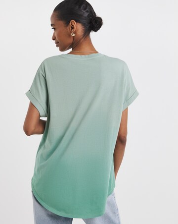 Pure Cotton Longline Short Sleeve Curved Hem