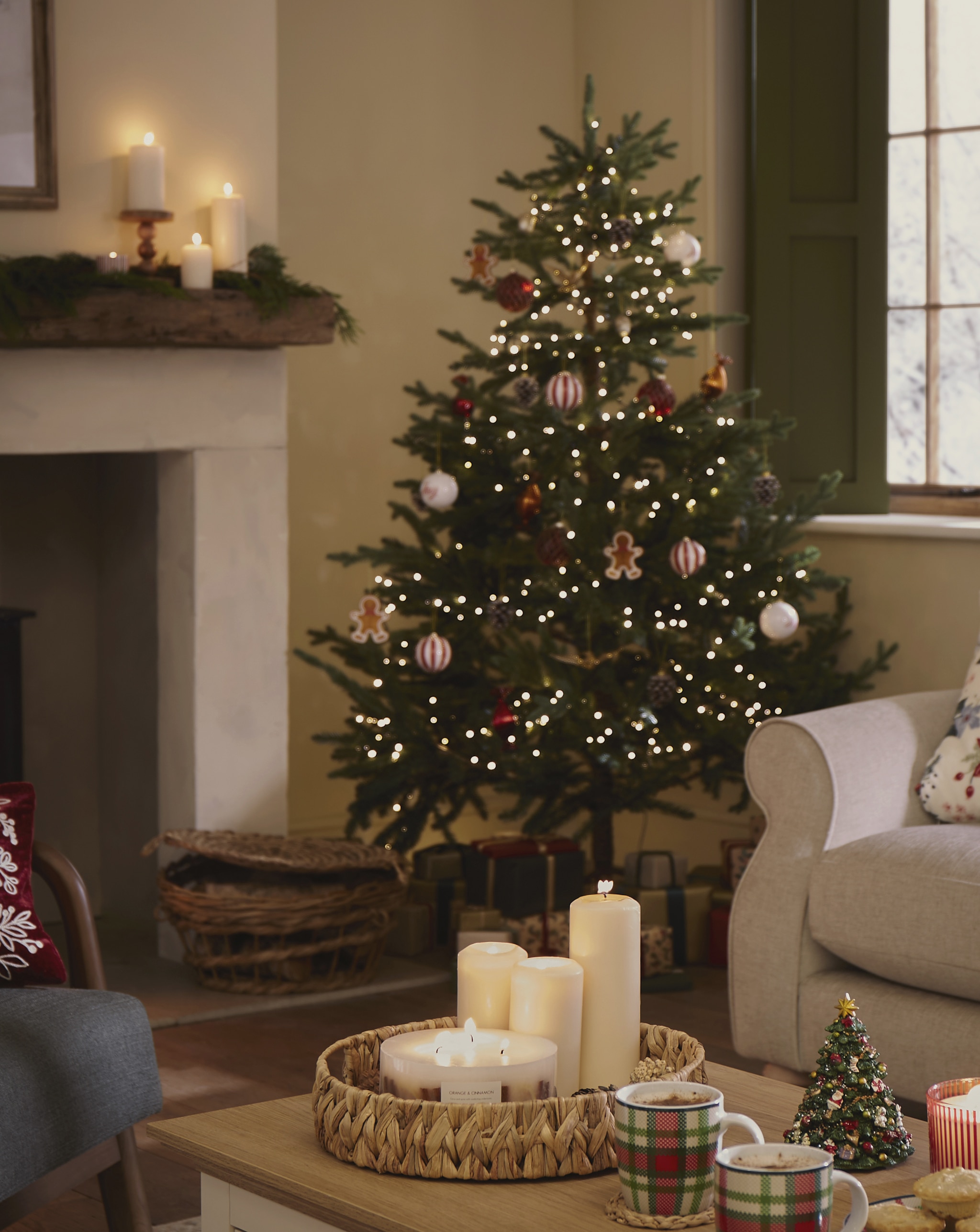 Christmas living room with tree
