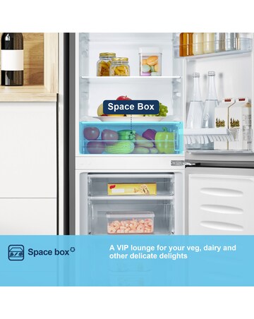 Fridgemaster MC50165ES 60/40 Fridge Freezer - Silver E Rated