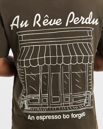 Jack & Jones Cafe Back Graphic T-Shirt - Brown