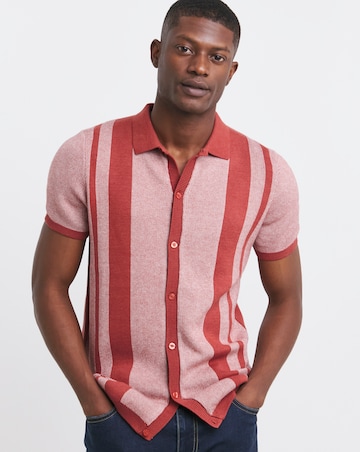 Silk Blend Knitted Button Through Shirt