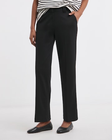 Black Tailored Jersey Straight Leg Trousers