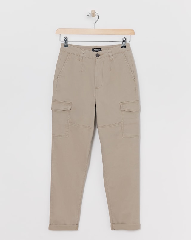 Stretch Utility Tapered Chino Trousers - Camel