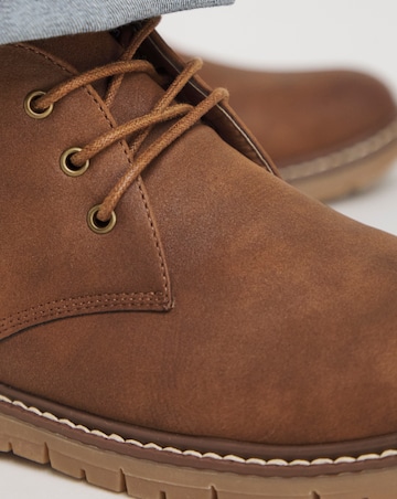 Jacamo Leather Look Chukka Boot Wide