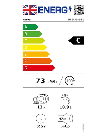 HOOVER HF 3C7L0B 13 place Dishwasher
