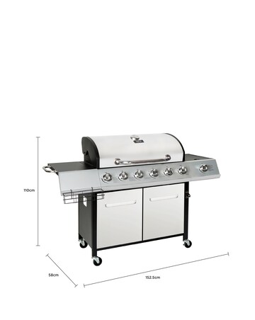 Charles Bentley 6 Burner Gas BBQ with Side Burner Bundle