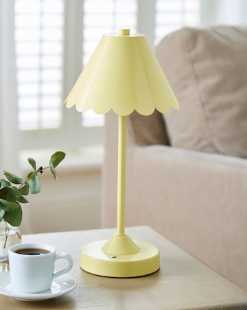 Josie Scallop Edge Rechargable Wireless Metal Table Lamp