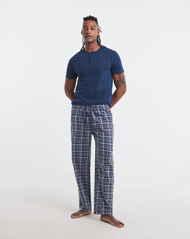 Grandad T-Shirt Pyjama Set - Navy
