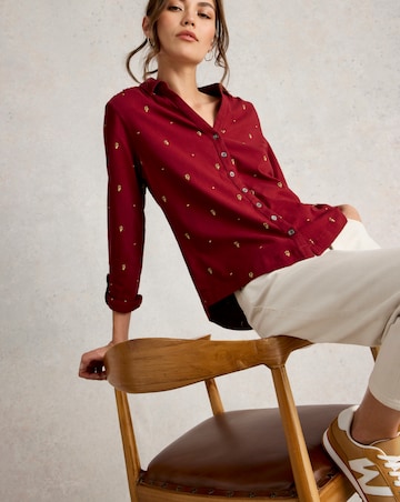 White Stuff Annie Embroidered Jersey Shirt