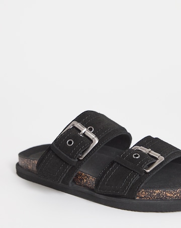 Chester Suede Two Strap Mule Sandals - Extra Wide Fit (EEE)