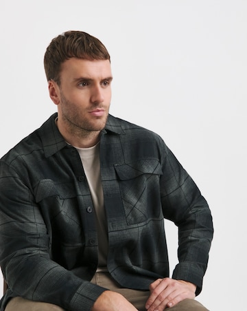 Jack & Jones Charlie Checked Overshirt - Black/Teal