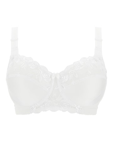 Miss Mary of Sweden Rose Embroidered Full Cup Wired Bra White
