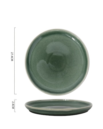 Waterside Green Reactive Glaze 12 Piece Dinner Set