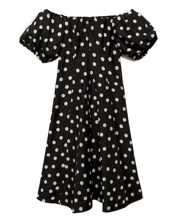 Mango Strapless Polka-Dot Dress