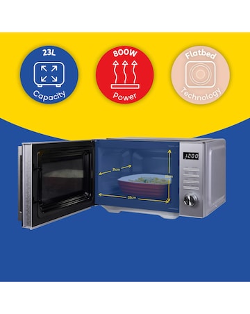 Russell Hobbs 23 Litre Silver Flatbed Digital Microwave