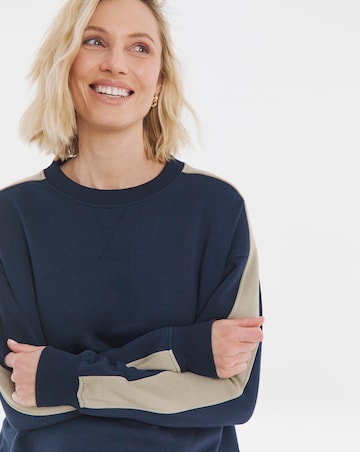 Navy Side Stripe Sweatshirt