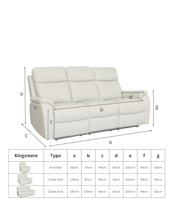 Aspire Kingsmere Leather Power Recliner Armchair