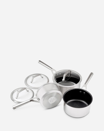 Ninja Foodi ZEROSTICK Stainless Steel 3-Piece Pan Set 16,18,20 CM