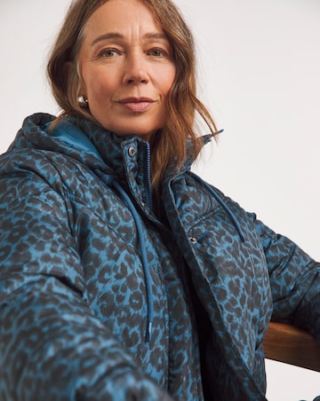 Printed Mid Length Padded Coat