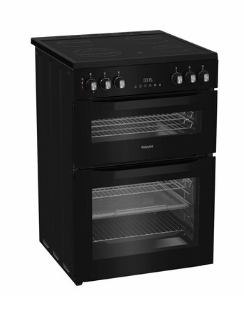 Hotpoint HDE6VDCASB1 60cm Electric Double Cooker with Air Fry - Black