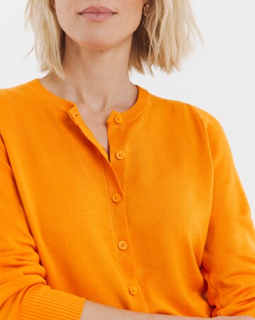 Orange Crew Neck Cardigan