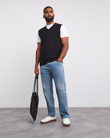 Black Cotton Sweater Vest