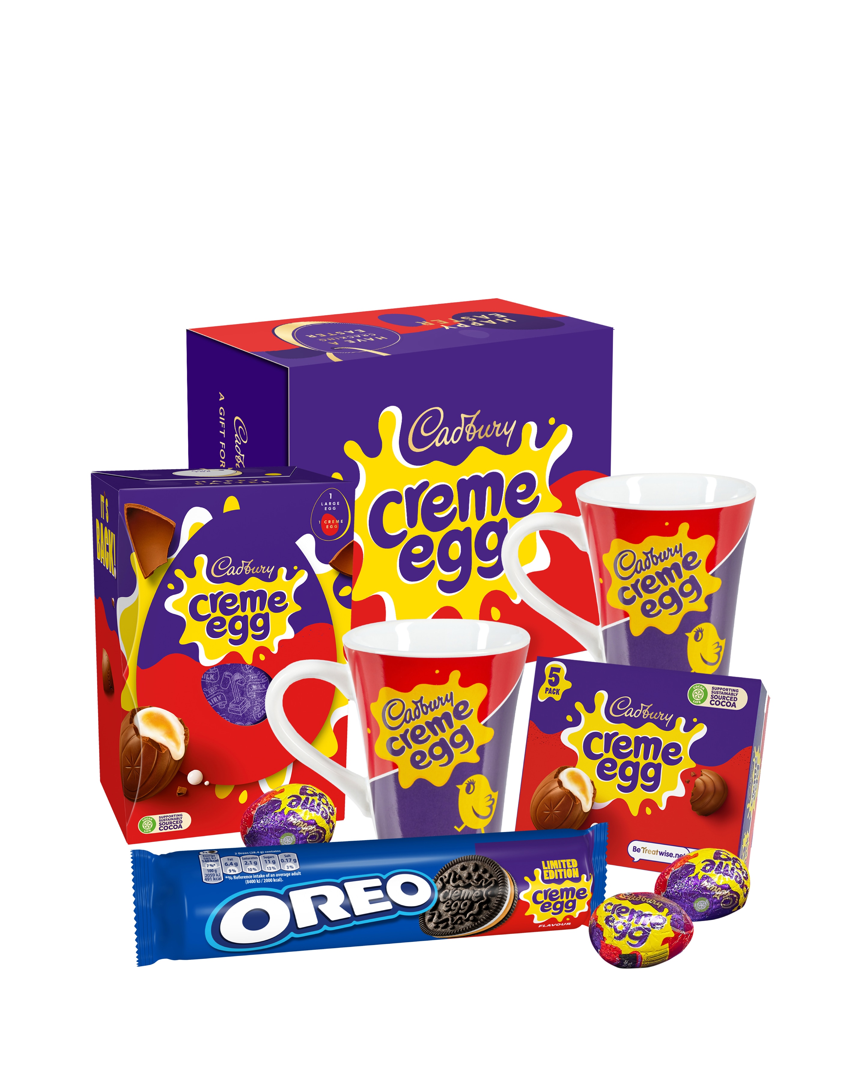 Cadbury Creme Egg Mug & Oreo Biscuit Gift Set | JD Williams