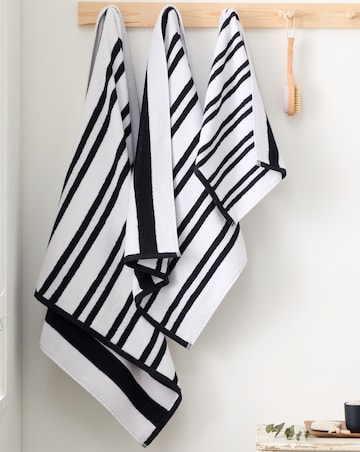 Bianca Reversible Stripe Jacquard Towels