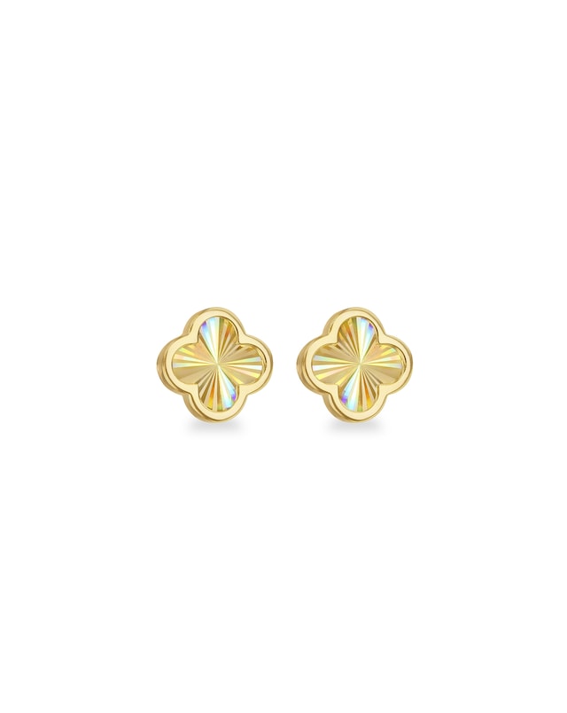 9ct Yellow Gold Rainbow Petal Earrings
