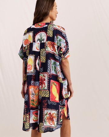 Julipa Button Through Crinkle Shift Dress