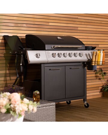 Charles Bentley 6 Burner Gas BBQ with Side Burner