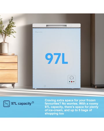 Fridgemaster MCF100E 97L Freestanding Chest Freezer - White - E Rated