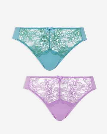 Pretty Secrets (2 Pack) Ella Lace Midi High Leg Briefs