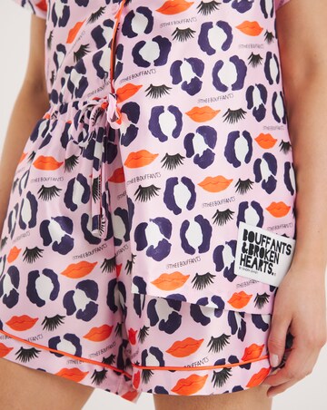 Bouffants and Broken Hearts Satin Pyjama Shortie Set