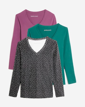 3 Pack The V Neck Long Sleeve T-Shirt